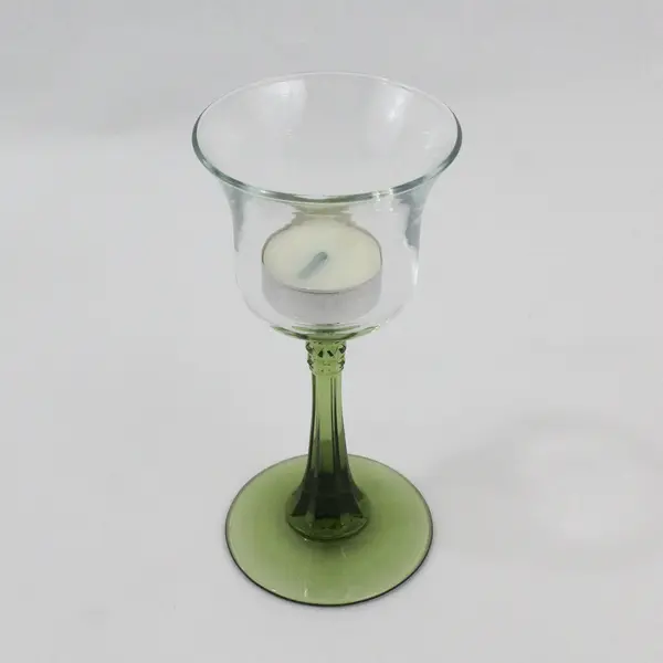 Set of 3 PartyLite Radiant Glow Stemmed Trio Olive Green Candle Holders