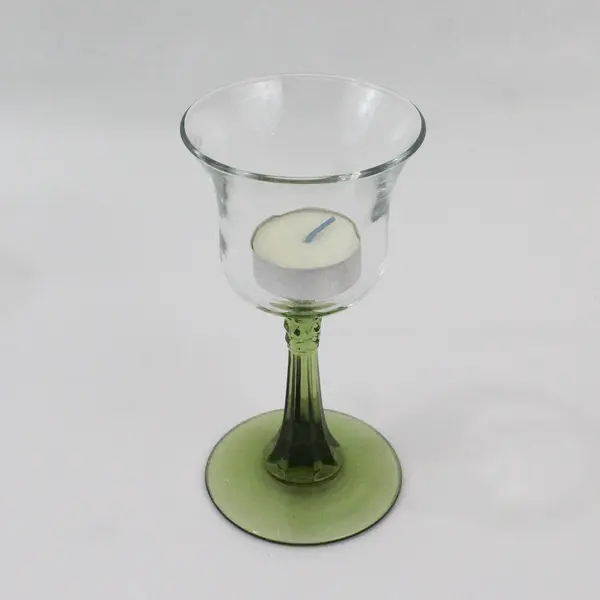 Set of 3 PartyLite Radiant Glow Stemmed Trio Olive Green Candle Holders