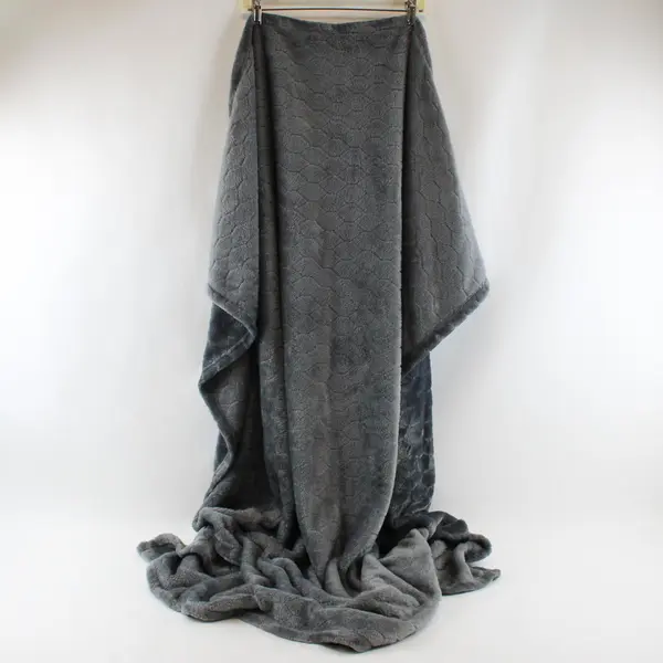 Toonow Gray Fleece Throw Blanket 52x60 Soft Cozy Sofa Travel