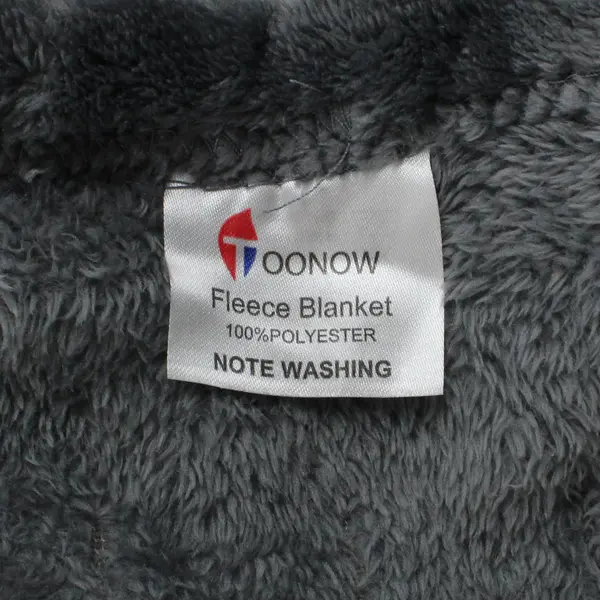 Toonow Gray Fleece Throw Blanket 52x60 Soft Cozy Sofa Travel