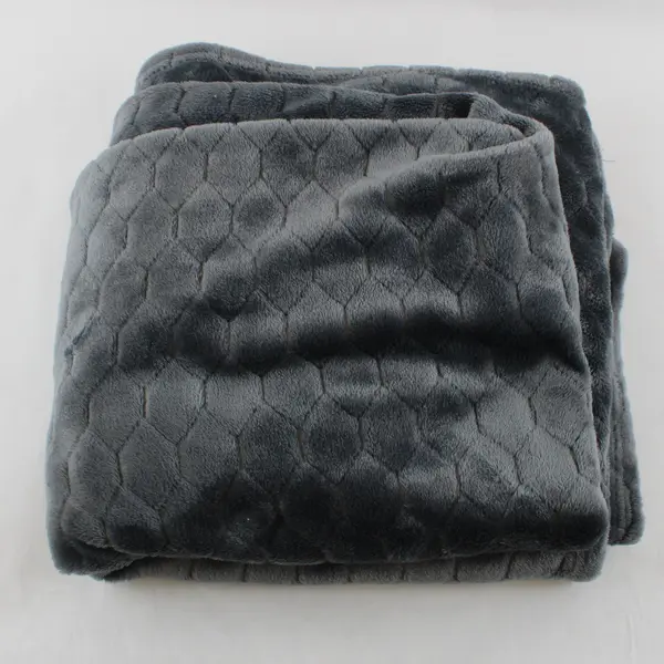 Toonow Gray Fleece Throw Blanket 52x60 Soft Cozy Sofa Travel