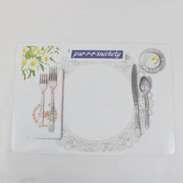 Set of 9 Purrr-Snickety Plastic Placemats Silverware Design 16x11