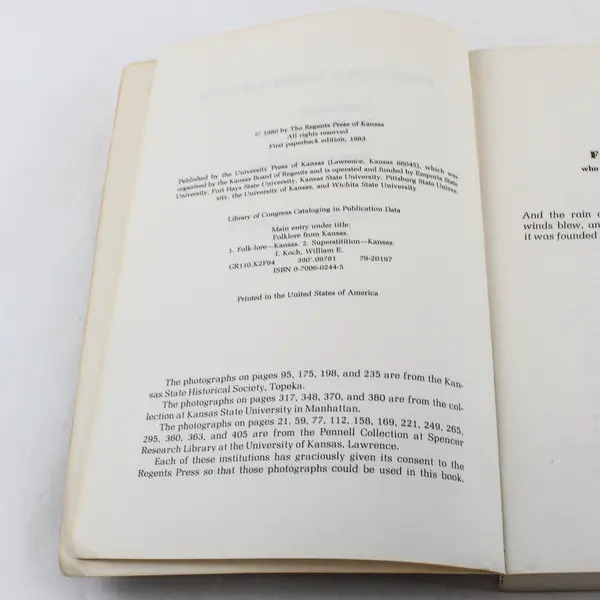 Folklore from Kansas: Customs, Beliefs & Superstitions William E. Koch