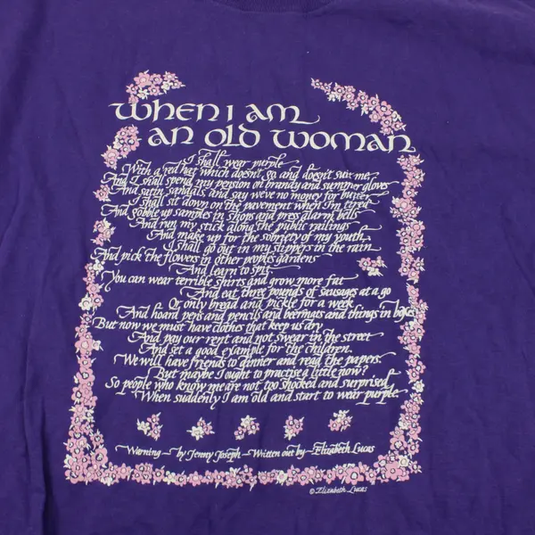 Hanes Red Hat Society Jenny Joseph Quote Graphic T-Shirt 2XL