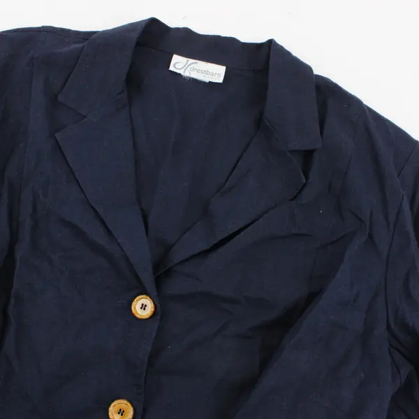 Dressbarn Women's Navy Blue 3/4 Sleeve Blazer Jacket 2XL Workwear