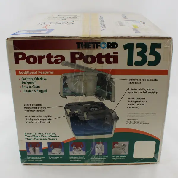 Thetford Porta Potti 135 Portable Camping Toilet Model 24135