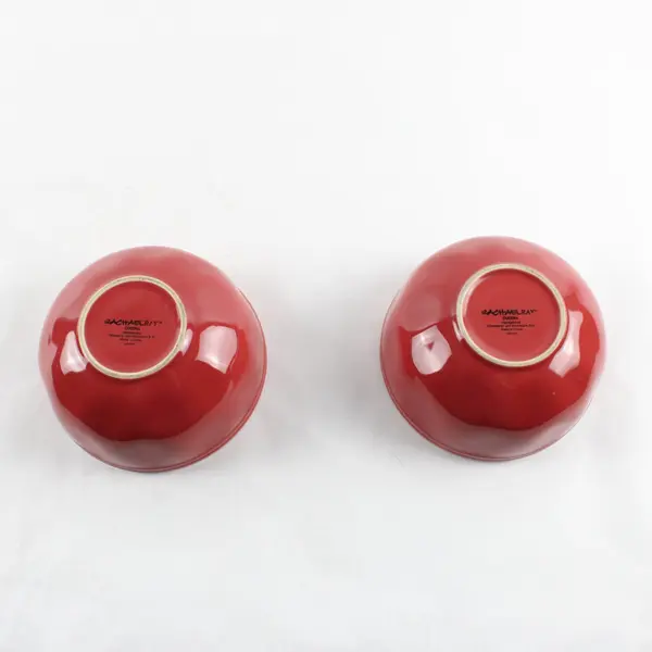 Rachael Ray Cucina Cranberry Red Soup Cereal Bowls Set of 2 5.5"