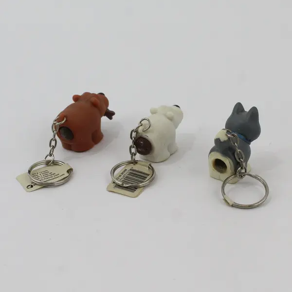 3 Arctic Circle Enterprises Alaska Souvenir Plastic Animal Keychains Bear Husky 