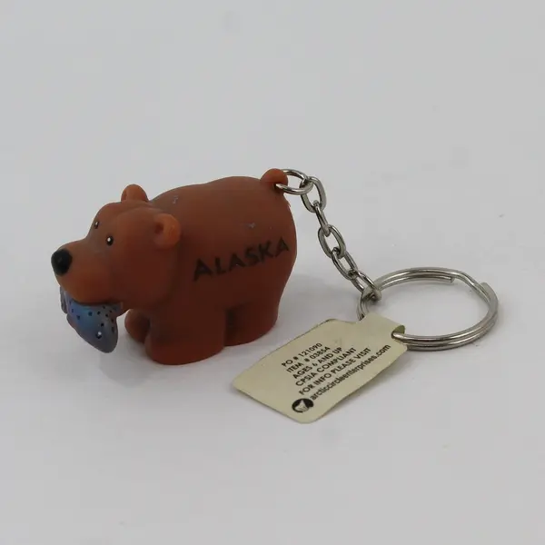 3 Arctic Circle Enterprises Alaska Souvenir Plastic Animal Keychains Bear Husky 