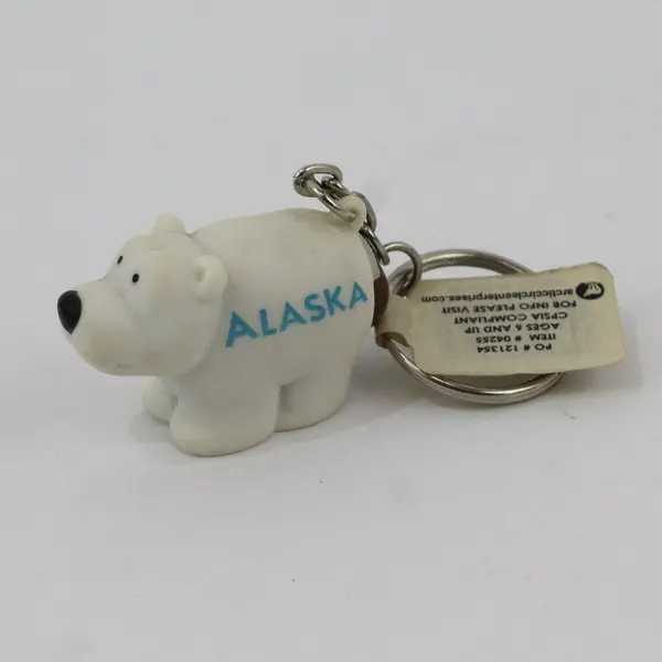 3 Arctic Circle Enterprises Alaska Souvenir Plastic Animal Keychains Bear Husky 