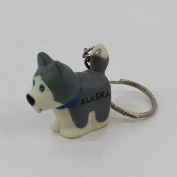 3 Arctic Circle Enterprises Alaska Souvenir Plastic Animal Keychains Bear Husky 