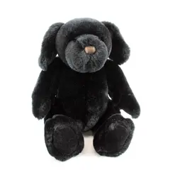 Velvets by GREEK Black Puppy Dog Plush Stuffed Animal 8 Inch