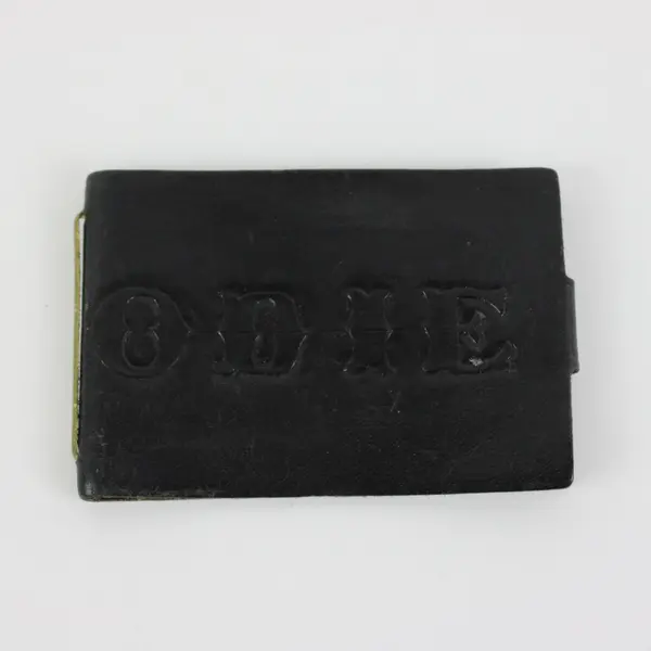 Vintage Black Leather Wallet Hand-Tooled Painted Red Rose Western