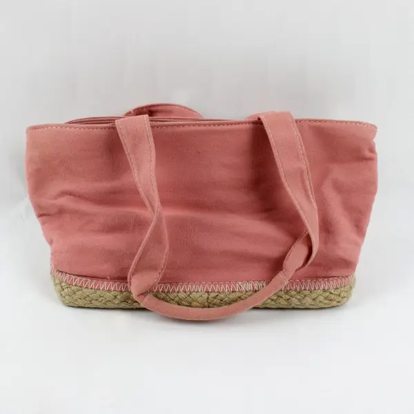 Pink & Beige Small Shoulder Bag Purse Bow Accent Pre-Owned
