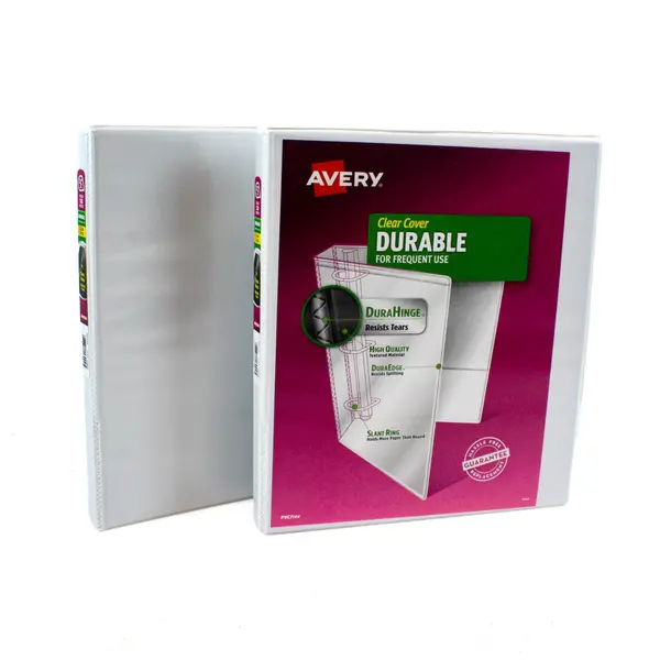 Lot of 2 Avery White 3-Ring Binders 1/2-Inch Office School