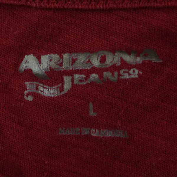 Arizona Jeans Co Women's Red V-Neck Short Sleeve T-Shirt Large
