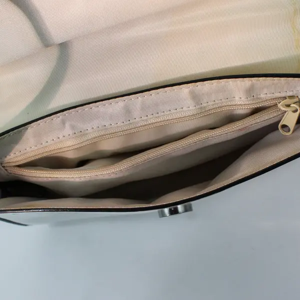 GUESS Small White Vinyl Shoulder Bag Handbag Purse FLAWED