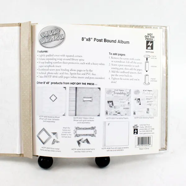 Hot Off The Press Paper Pizazz Wedding Scrapbook Album 8x8
