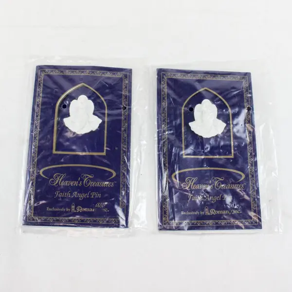 Lot of 2 Roman Inc Heaven's Treasures Faith Angel Pins