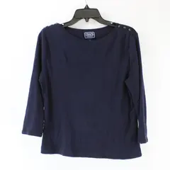 Chaps Classics Women's Large Navy Blue 3/4 Sleeve Shirt