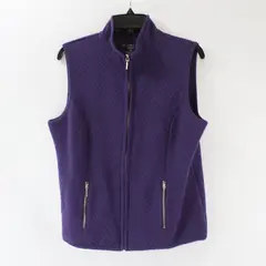 Karen Scott Women's Purple Quilted Zip Front Vest Size PM Lightweight