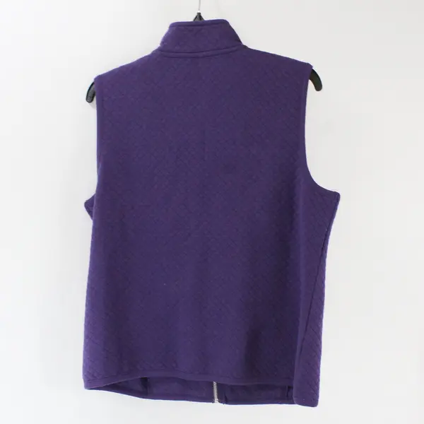 Karen Scott Women's Purple Quilted Zip Front Vest Size PM Lightweight