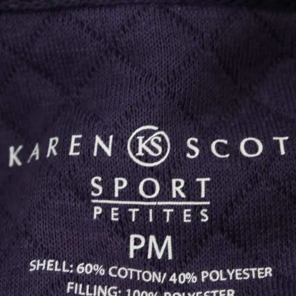 Karen Scott Women's Purple Quilted Zip Front Vest Size PM Lightweight