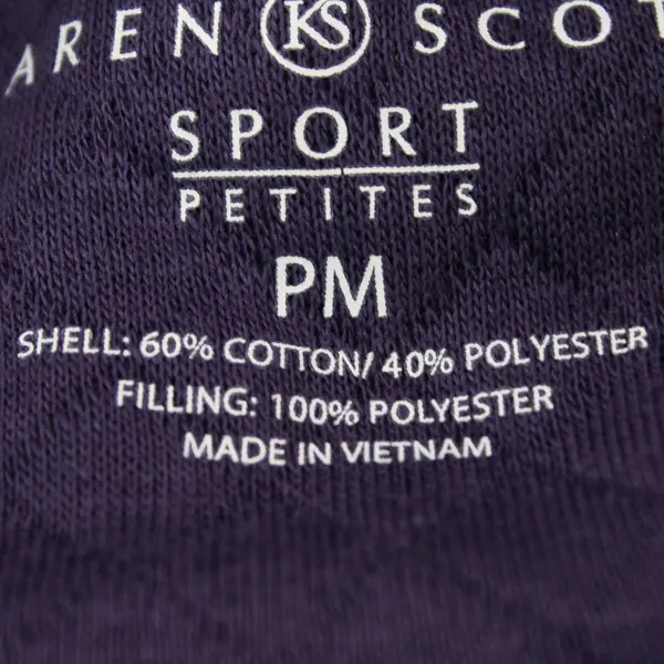 Karen Scott Women's Purple Quilted Zip Front Vest Size PM Lightweight