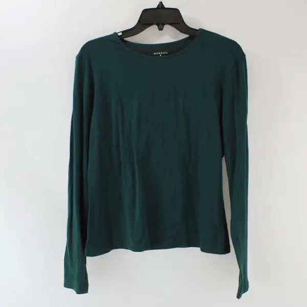 Merona Women's Medium Forest Green Long Sleeve Shirt Top