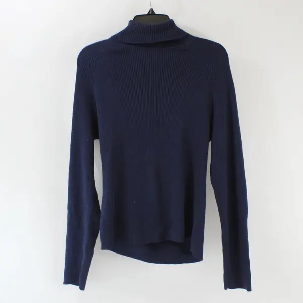 Pria Women's Navy Blue Cotton Turtleneck Sweater Size Large
