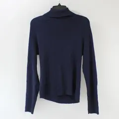 Pria Women's Navy Blue Cotton Turtleneck Sweater Size Large