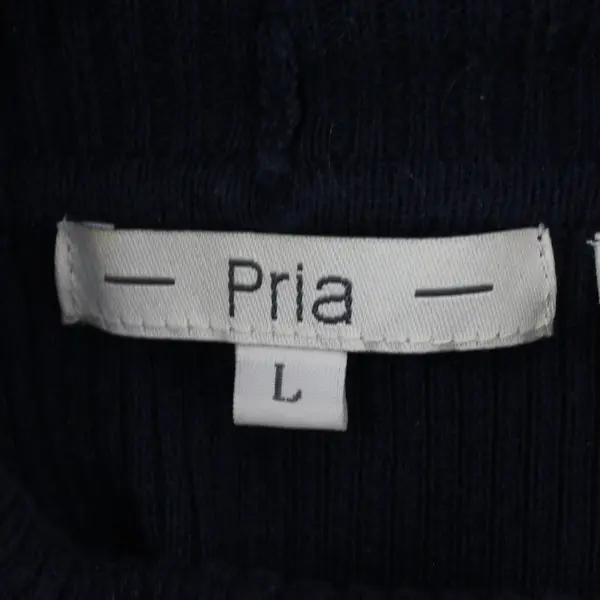 Pria Women's Navy Blue Cotton Turtleneck Sweater Size Large