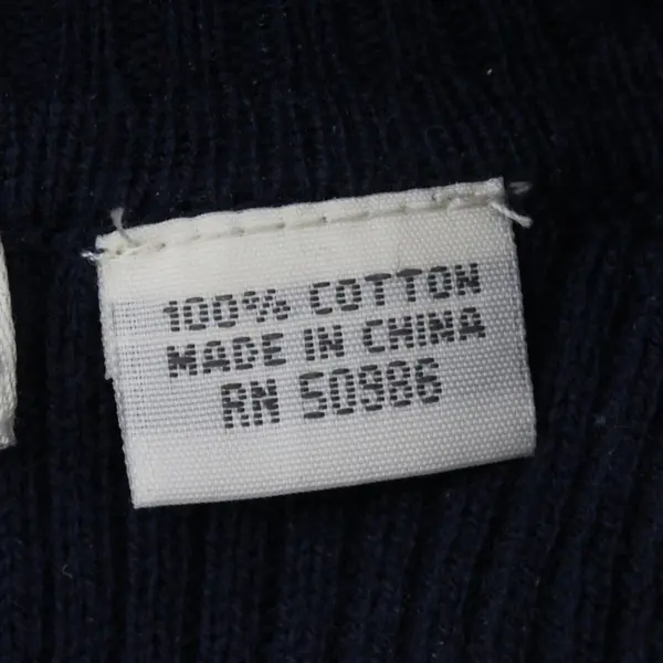 Pria Women's Navy Blue Cotton Turtleneck Sweater Size Large