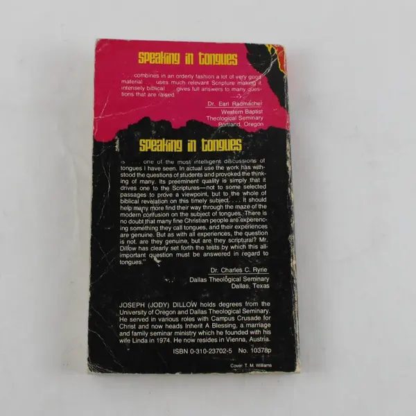 Speaking in Tongues Seven Crucial Questions Joseph Dillow Zondervan 1975 PB