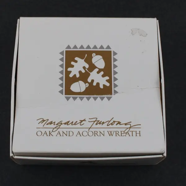 Margaret Furlong 1996 Oak & Acorn Wreath Christmas Ornament Boxed 3"
