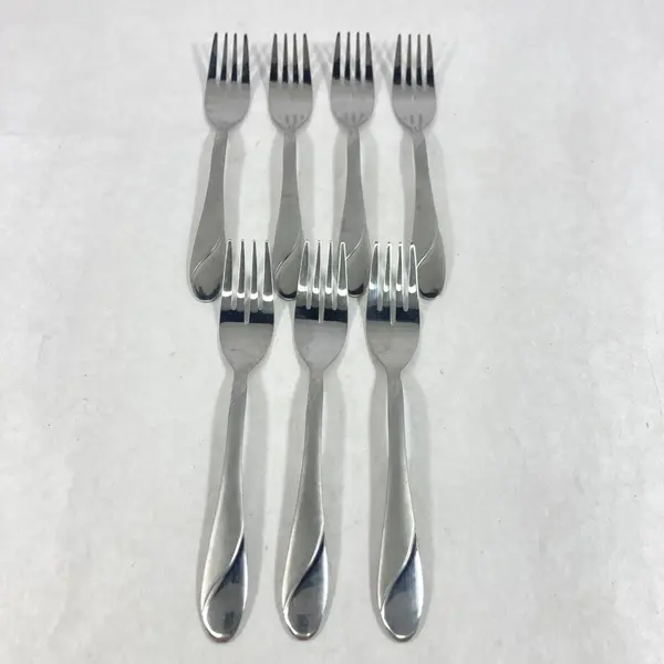 Set of 7 - Cambridge Sand Swirl Salad Forks Satin & Glossy Finish