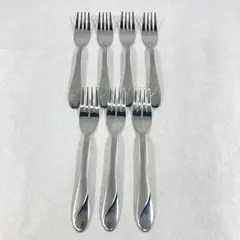 Set of 7 - Cambridge Sand Swirl Salad Forks Satin & Glossy Finish