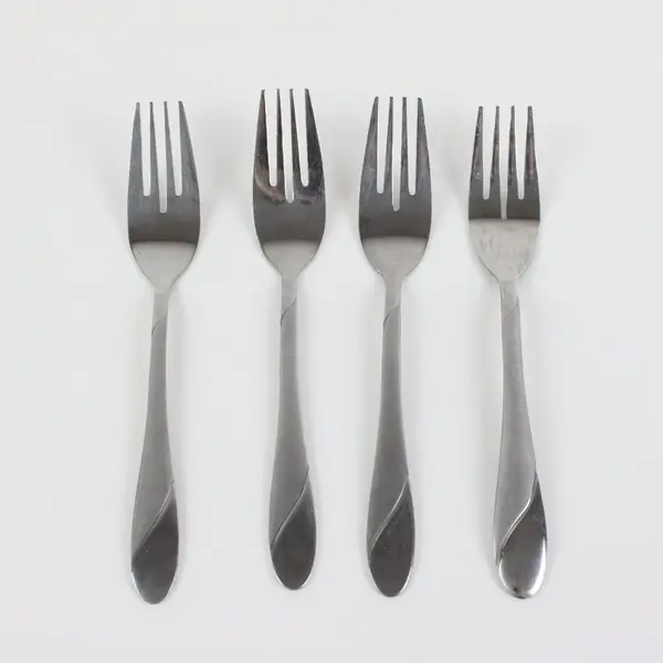 Set of 4 - Cambridge Sand Swirl Salad Forks Satin & Glossy Finish