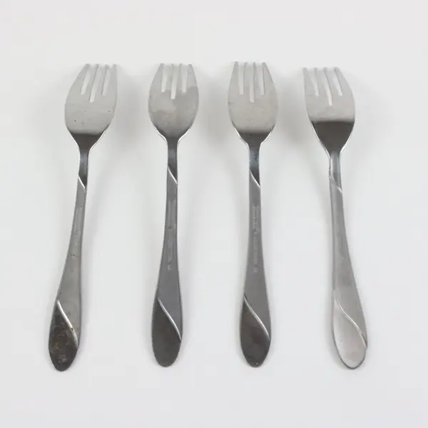 Set of 4 - Cambridge Sand Swirl Salad Forks Satin & Glossy Finish