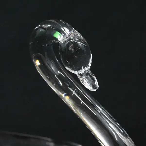 Vintage Clear Glass Swan Trinket Dish Jewelry Coin Key Holder 6 Inch
