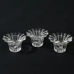 Set of 3 Vintage KIG Clear Glass Votive Candle Holders 2 Inch