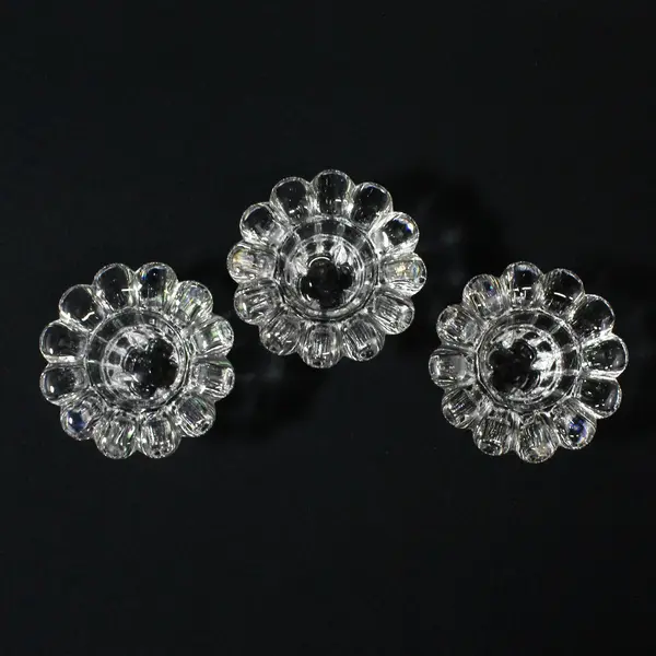 Set of 3 Vintage KIG Clear Glass Votive Candle Holders 2 Inch
