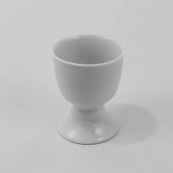 Set of 3 White Ceramic Egg Cups 2.5 Inch Soft Boiled Breakfast