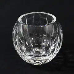 Vintage Clear Lead Crystal Sphere Rose Bowl 4.5" Floral Vase Unbranded