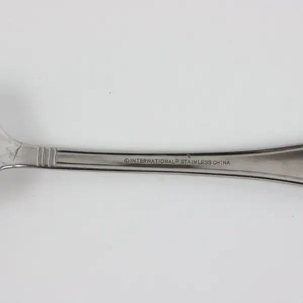 Set of 2 Stainless Utensils International Silver & Mikasa (Serving Fork + Spoon)
