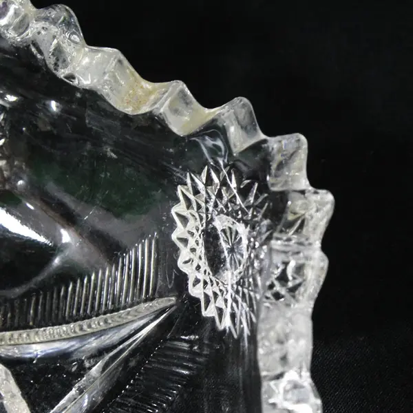 Vintage Clear Pressed Glass 6-Point Starburst Bowl 5.5 Inch