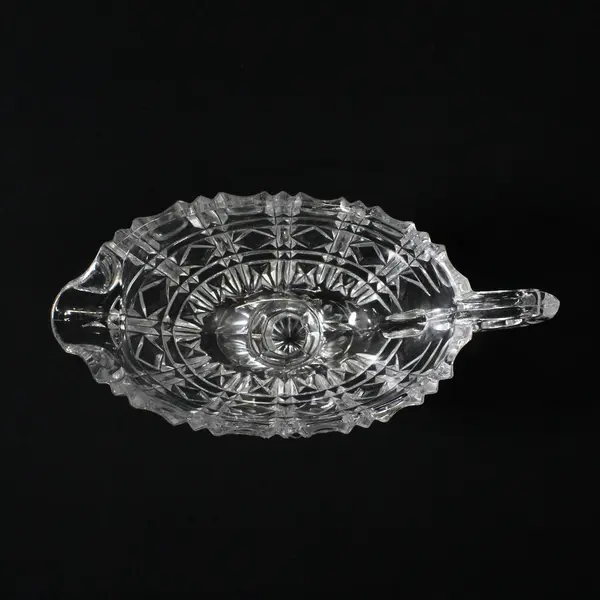 Vintage Clear Glass Gravy Boat Pedestal Base 5 Inch Sauce Server