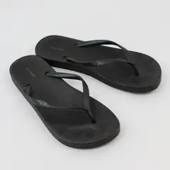 Joe Boxer Women's Dark Gray Flip Flop Sandals Size 7-8 Pre-Owned