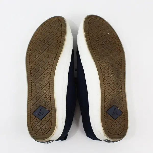Sperry Crest Vibe STS98642 Women's Navy Linen Sneakers Size 6