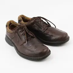Clarks Un.Bend Unstructured Brown Leather Lace-Up Oxfords Men's 10.5
